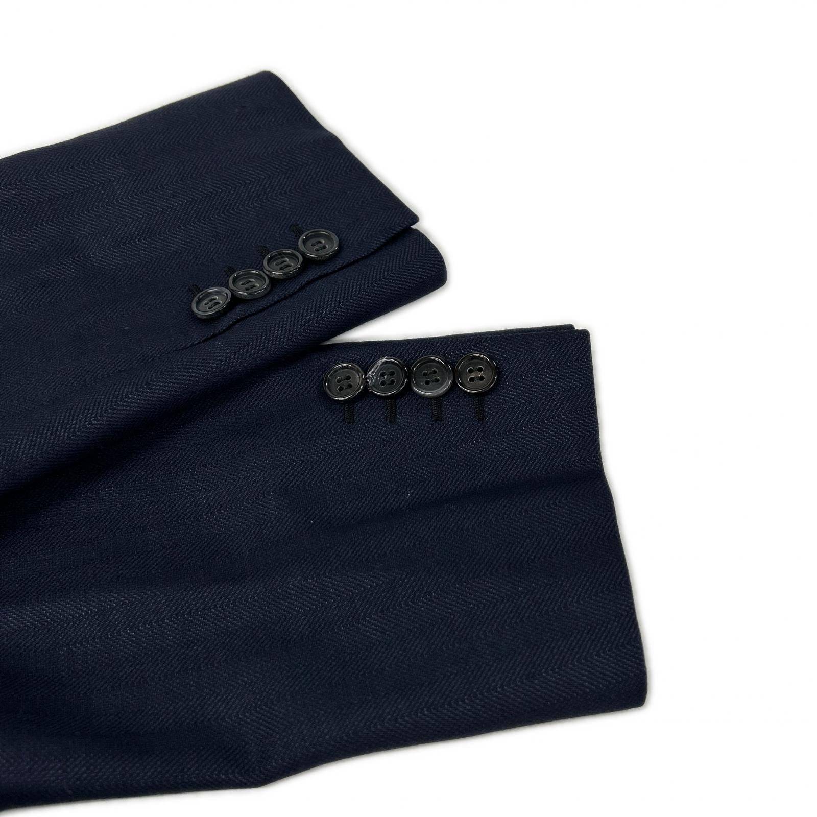 Brioni ブリオーニ ネイビー ウール 2B ジャケット ヘリンボーン ジャケット