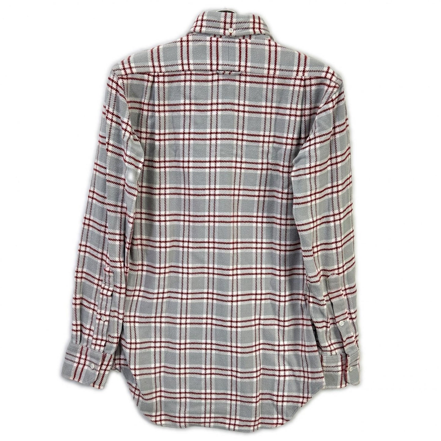 THOM BROWNE トムブラウン レッド グレー 長袖 コットンネルシャツ トップス