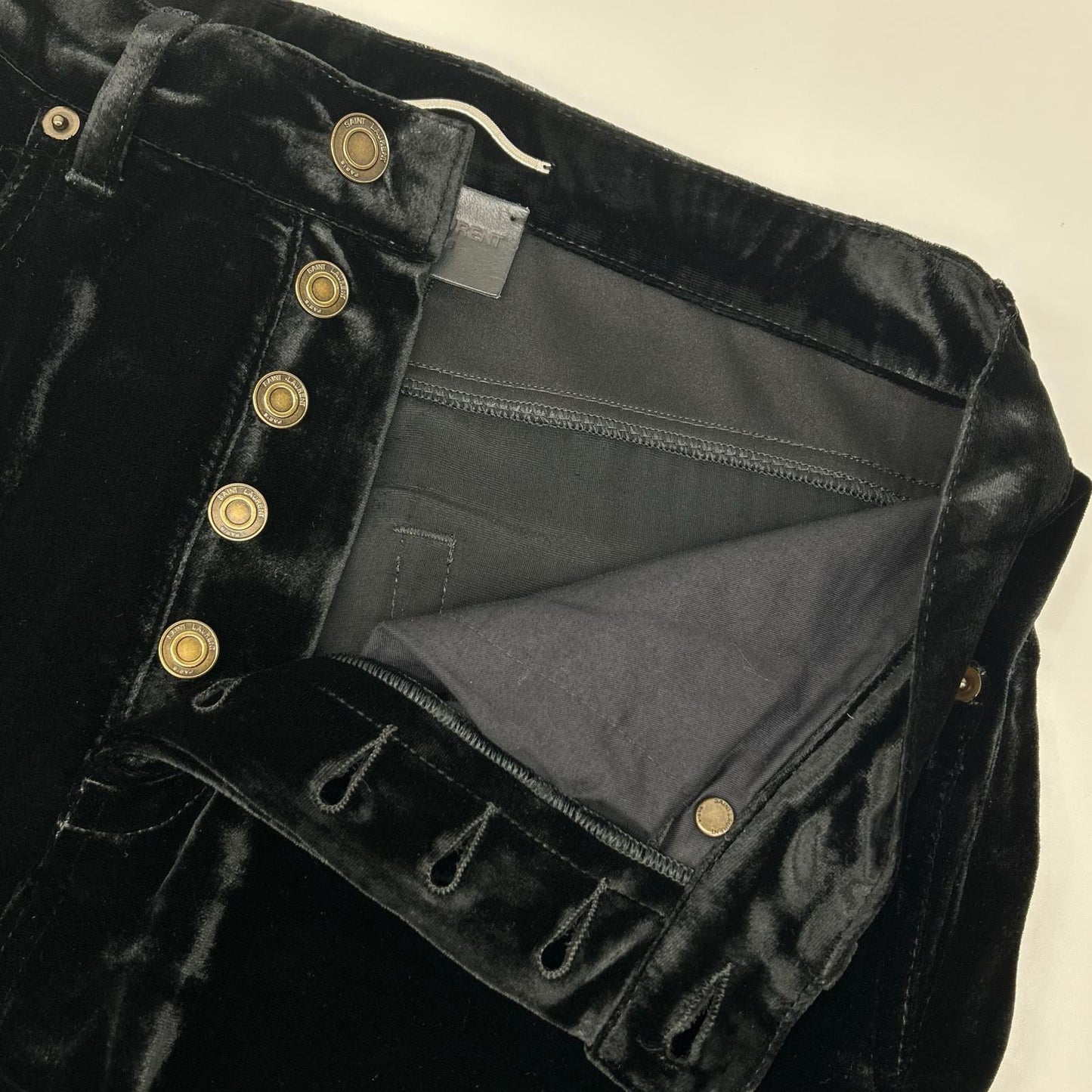 SAINT LAURENT PARIS サンローランパリ 23AW ベルベット ワイドパンツ ブラック704607 Y05PA ボトムス