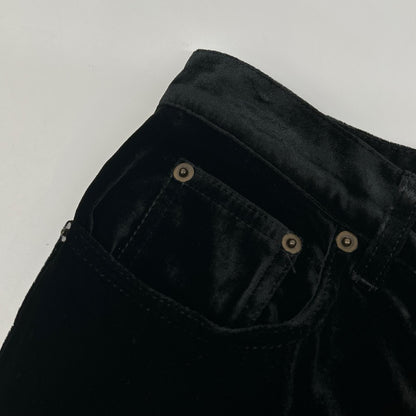 SAINT LAURENT PARIS サンローランパリ 23AW ベルベット ワイドパンツ ブラック704607 Y05PA ボトムス