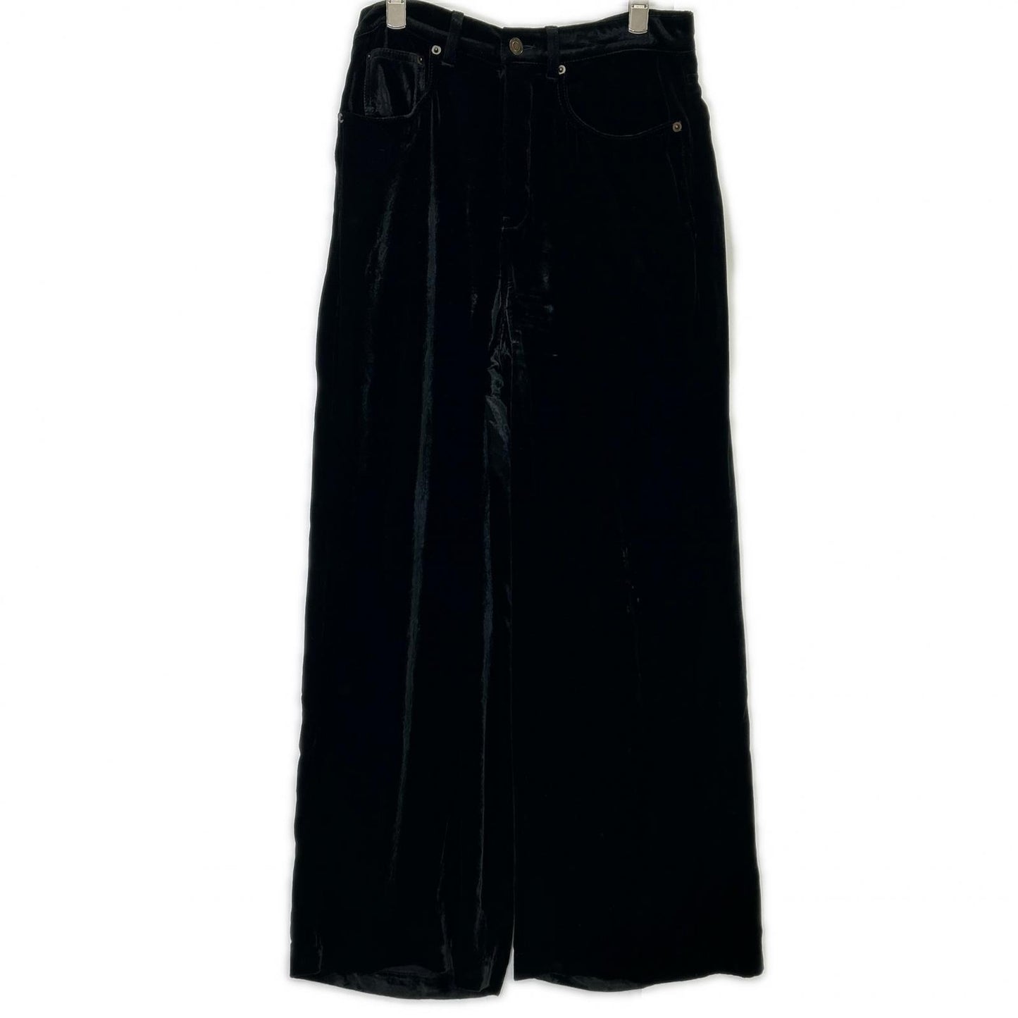 SAINT LAURENT PARIS サンローランパリ 23AW ベルベット ワイドパンツ ブラック704607 Y05PA ボトムス