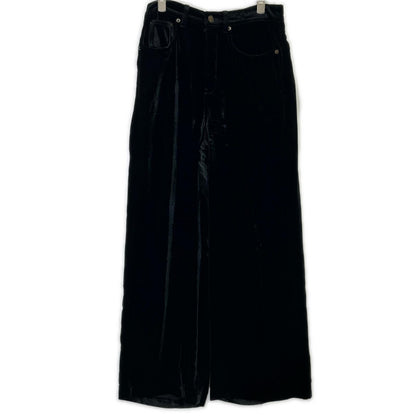 SAINT LAURENT PARIS サンローランパリ 23AW ベルベット ワイドパンツ ブラック704607 Y05PA ボトムス