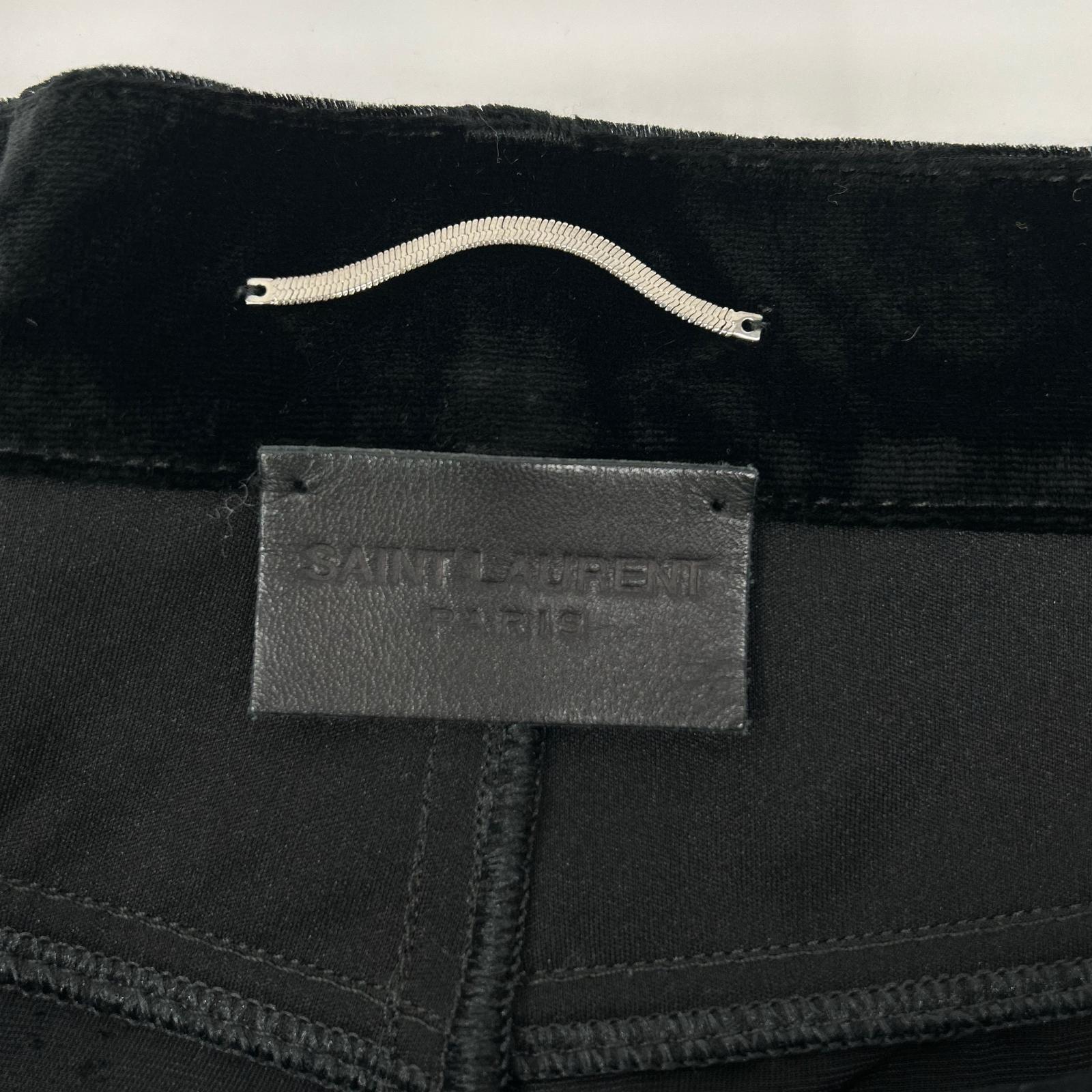 SAINT LAURENT PARIS サンローランパリ 23AW ベルベット ワイドパンツ ブラック704607 Y05PA ボトムス