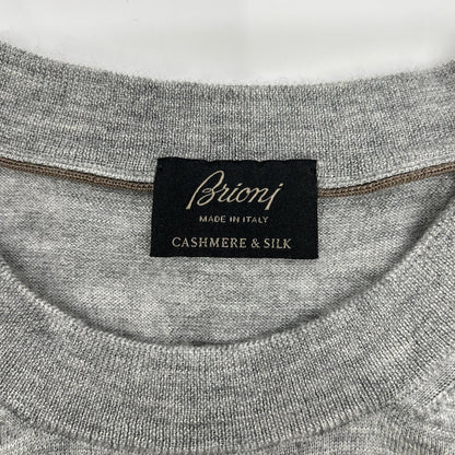 Brioni ブリオーニ グレー カシミア シルク 半袖ニット トップス