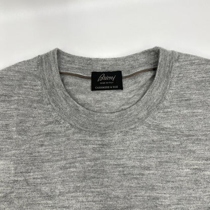 Brioni ブリオーニ グレー カシミア シルク 半袖ニット トップス
