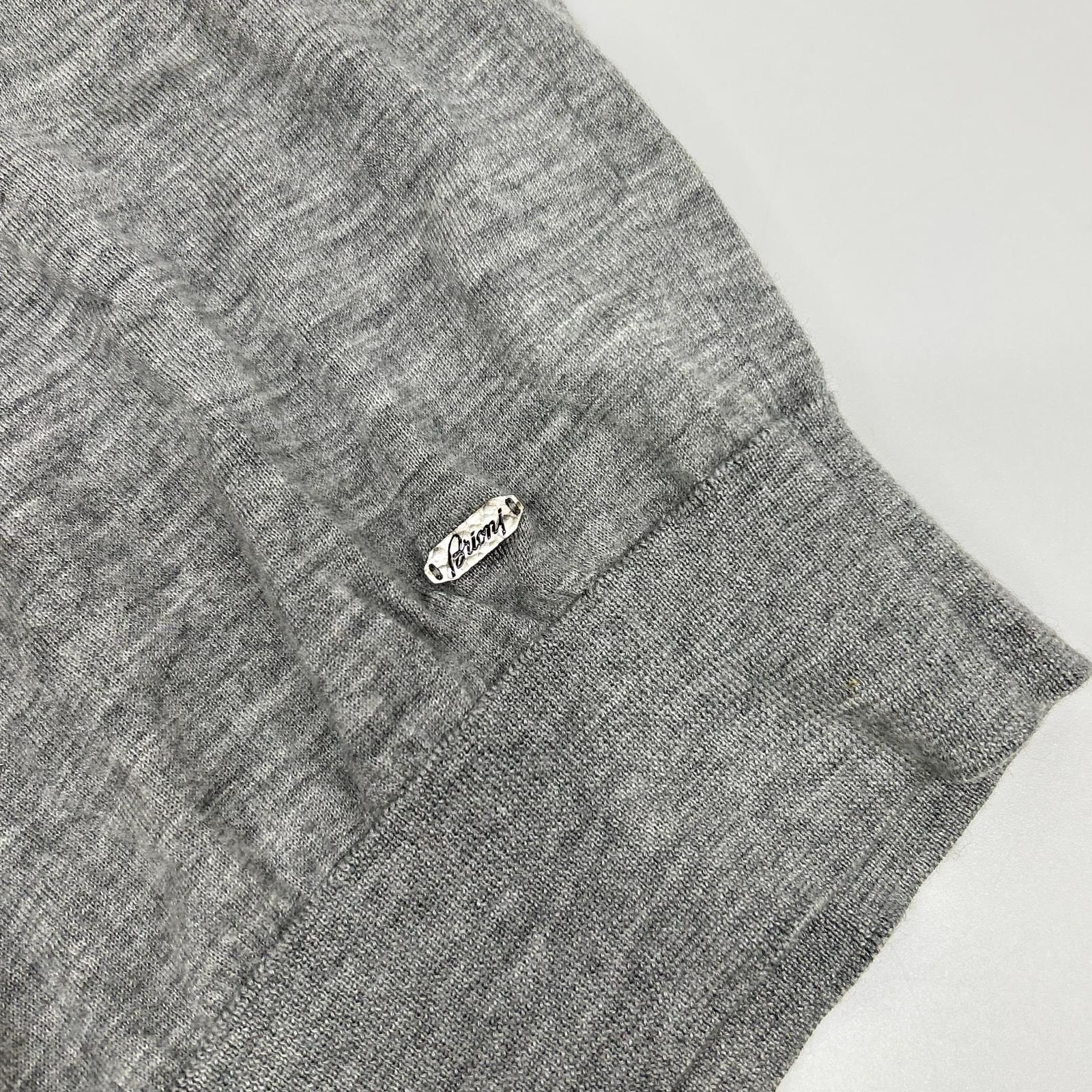 Brioni ブリオーニ グレー カシミア シルク 半袖ニット トップス