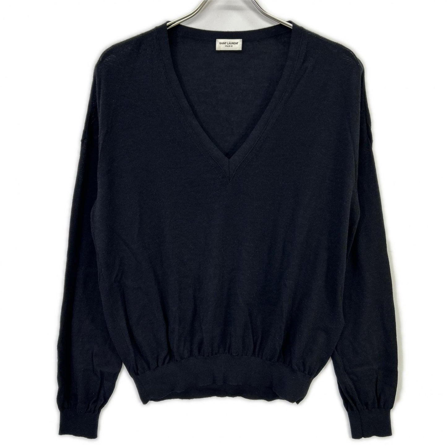 SAINT LAURENT PARIS サンローランパリ 22年 733567 ブラック ウールシルク ニット トップス