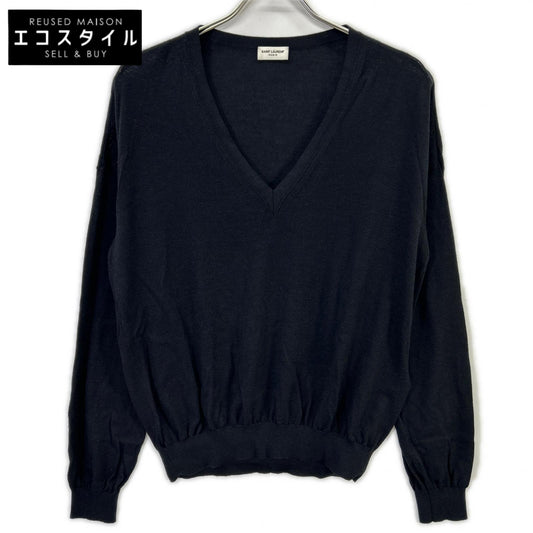 SAINT LAURENT PARIS サンローランパリ 22年 733567 ブラック ウールシルク ニット トップス