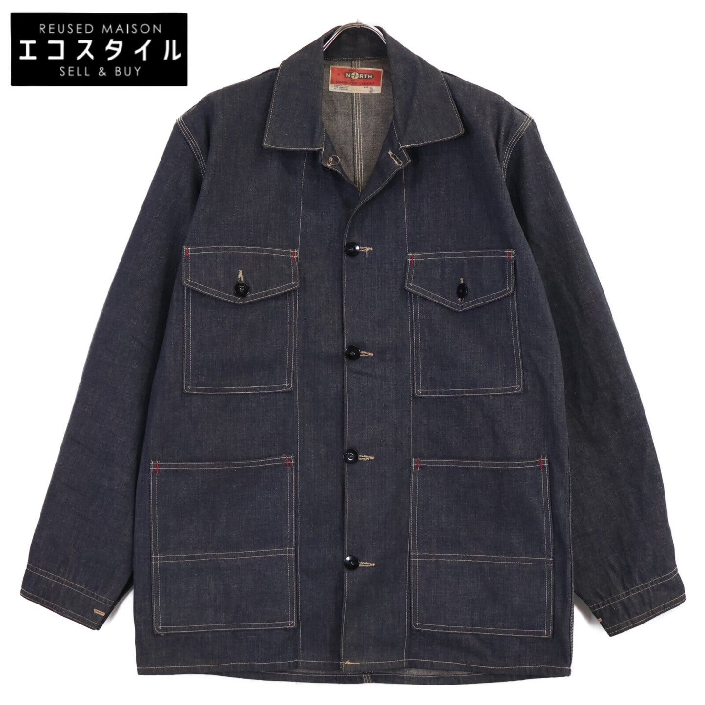 VINTAGE ヴィンテージ 推定 40s頃 チェンジボタン デニム インディゴ カバーオール ジャケット