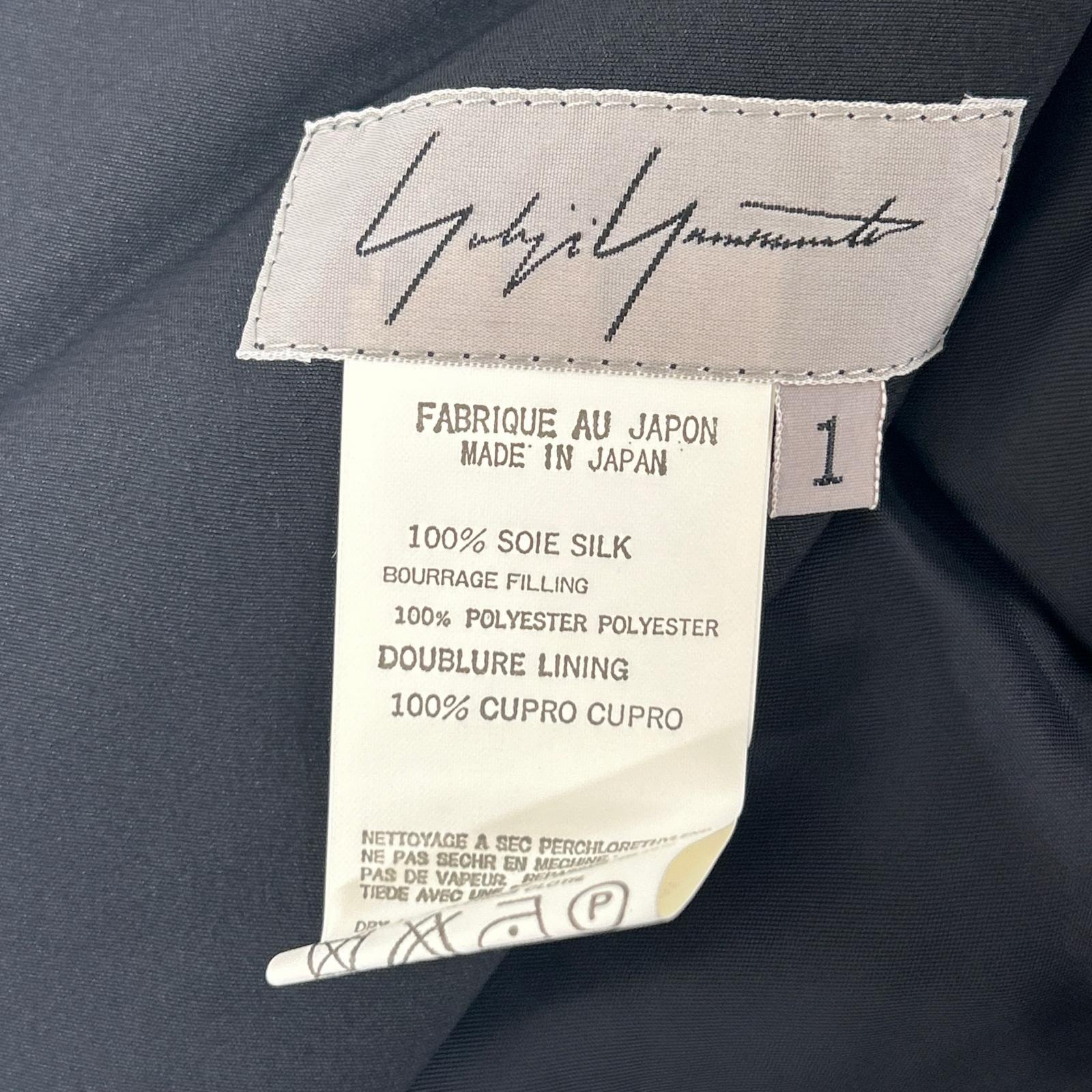 yohjiyamamoto ヨウジヤマモト FU-J02-417 ブラック シルクライナージャケット ジャケット