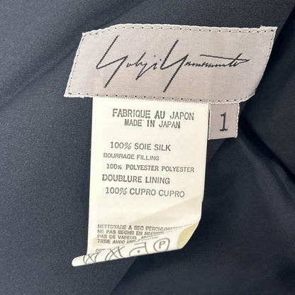 yohjiyamamoto ヨウジヤマモト FU-J02-417 ブラック シルクライナージャケット ジャケット