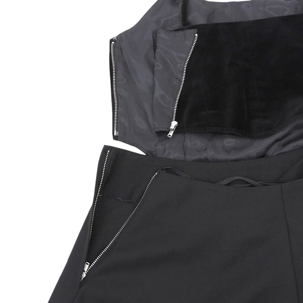 COMMEdesGARCONS コムデギャルソン 異素材切替 キャミソールワンピース レディース 黒 ブラック 38 ワンピース