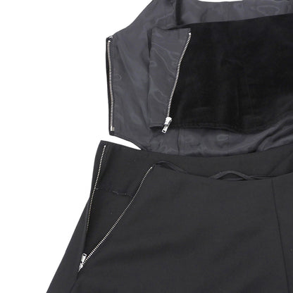COMMEdesGARCONS コムデギャルソン 異素材切替 キャミソールワンピース レディース 黒 ブラック 38 ワンピース