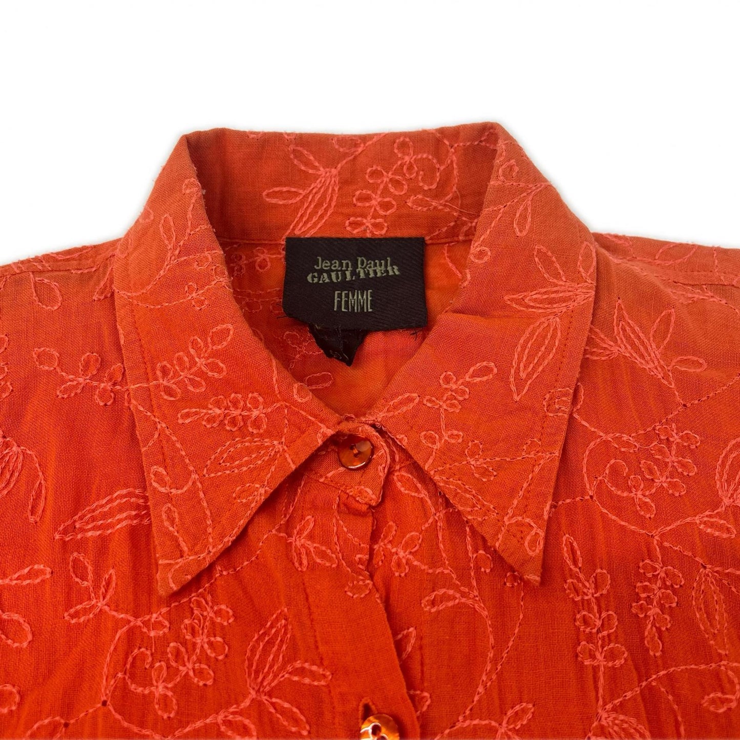 Jean Paul Gaultier orange cotton long-sleeve dress dress