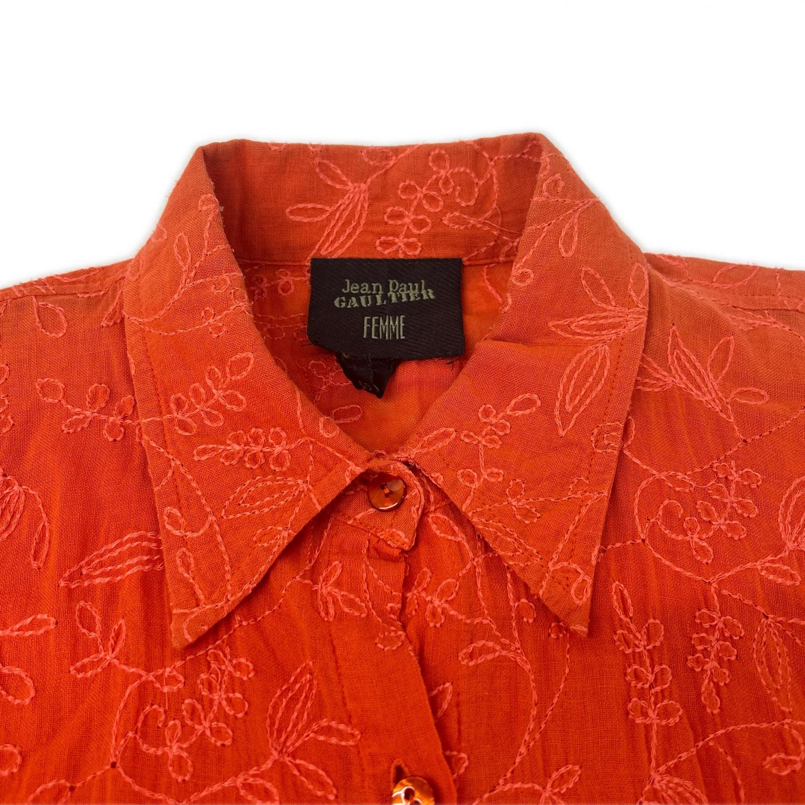 Jean Paul Gaultier orange cotton long-sleeve dress dress