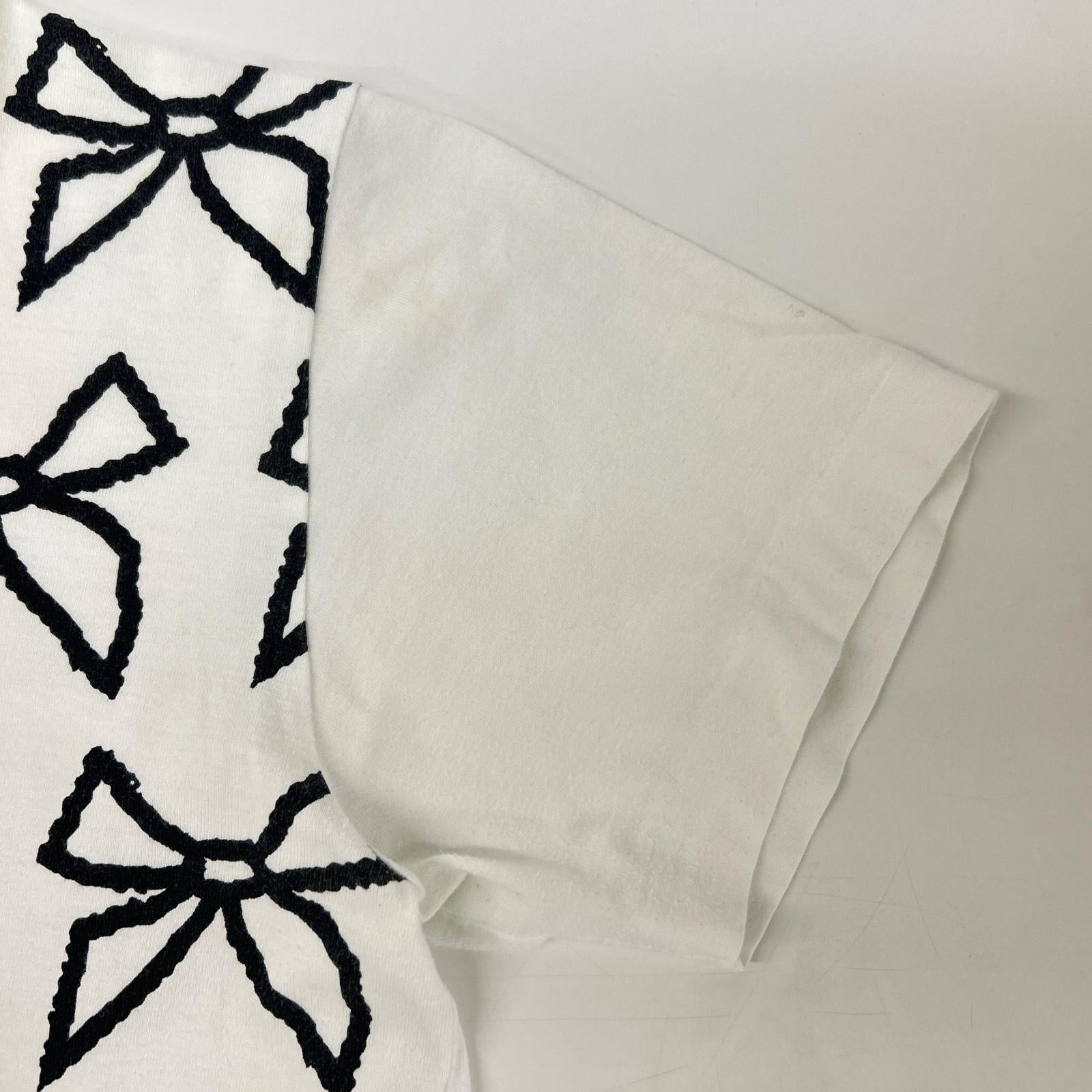 COMMEdesGARCONS COMMEdesGARCONS コムデギャルソンコムデギャルソン（コムコム） ホワイト リボン柄 Tシャツ トップス