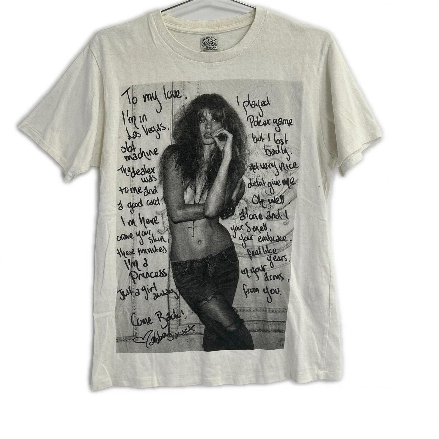 Rags McGREGOR Tsuyoshi Noguchi white photo T-shirt short sleeves tops