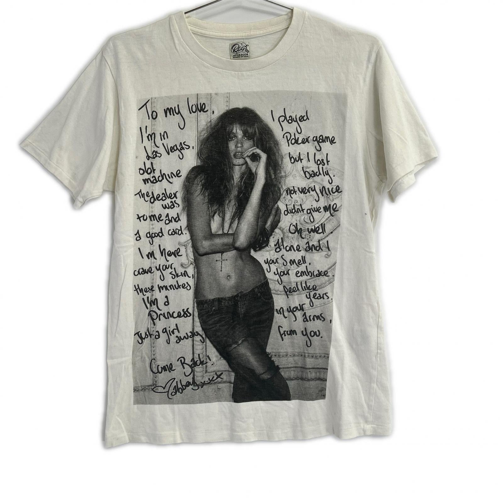 Rags McGREGOR Tsuyoshi Noguchi white photo T-shirt short sleeves tops