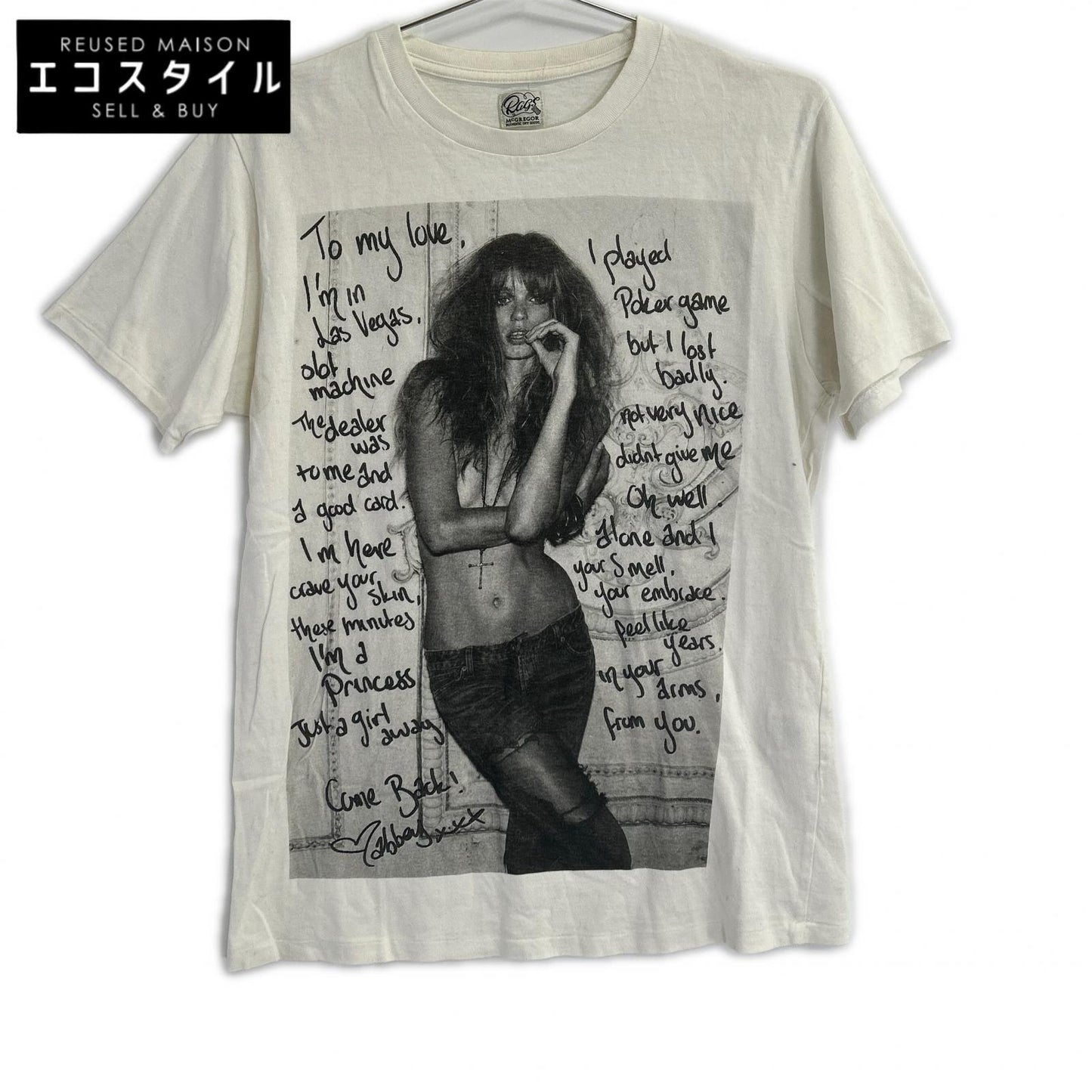 Rags McGREGOR Tsuyoshi Noguchi white photo T-shirt short sleeves tops