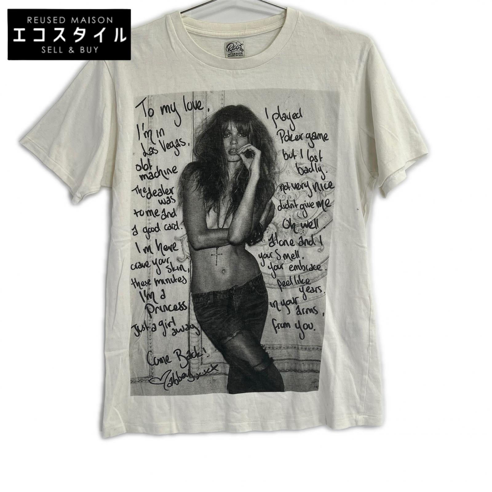 Rags McGREGOR Tsuyoshi Noguchi white photo T-shirt short sleeves tops