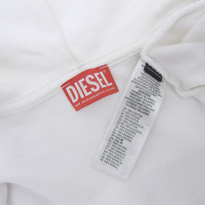 DIESEL ディーゼル コットン ジップアップ ロゴ パーカー トップス メンズ ホワイト S トップス