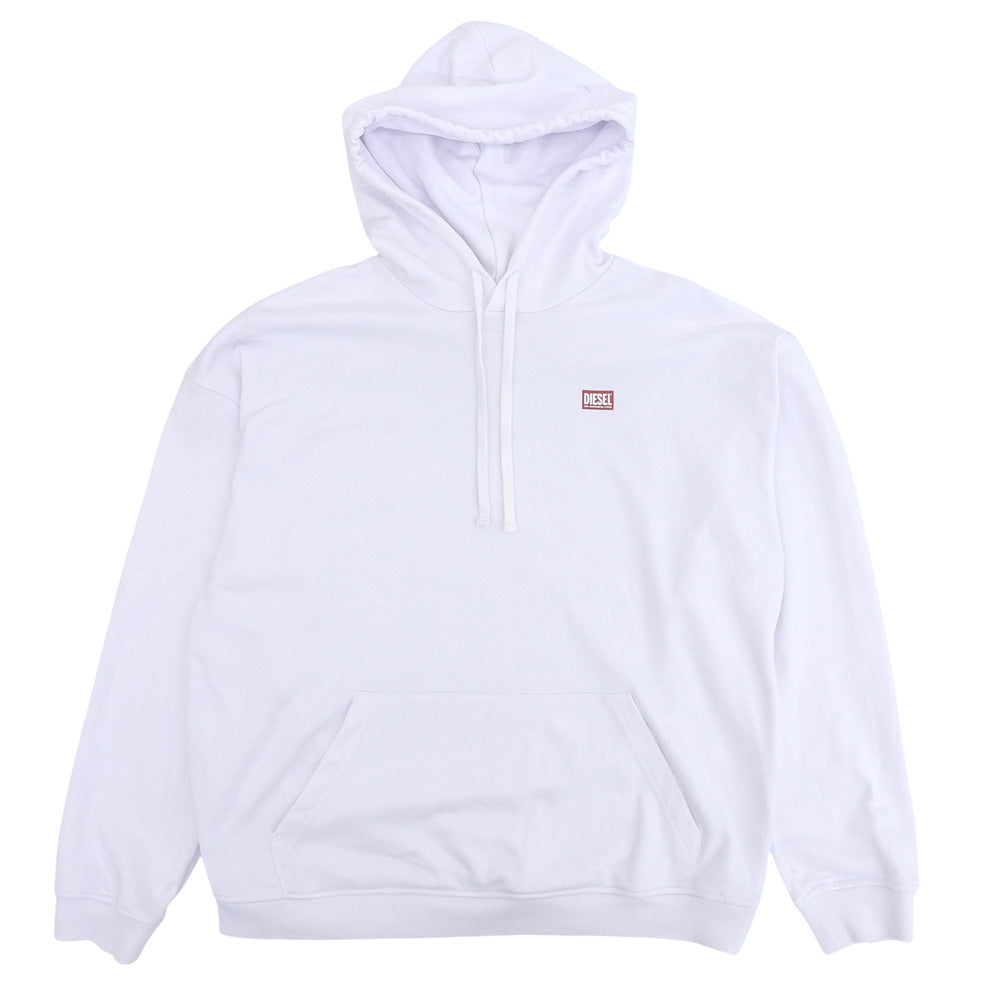 DIESEL ディーゼル バックプリント ロゴ パーカー トップス メンズ ホワイト XXL トップス