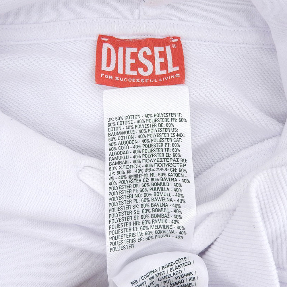 DIESEL ディーゼル バックプリント ロゴ パーカー トップス メンズ ホワイト XXL トップス