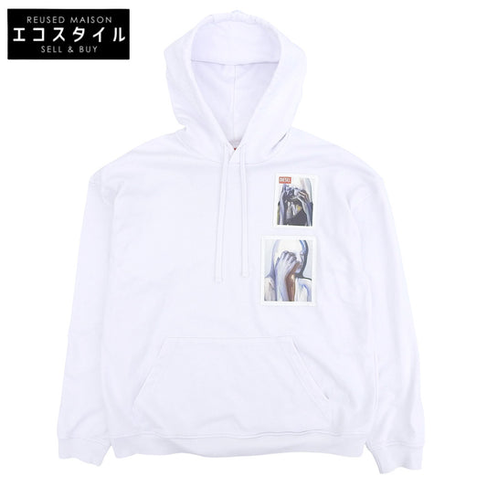 DIESEL ディーゼル フロント ロゴ パーカー トップス メンズ ホワイト XL トップス