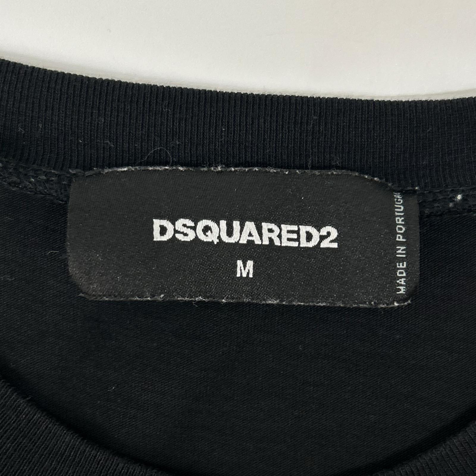 DSQUARED2 ディースクエアード 22SS S74GD0705 ブラック ロゴ 半袖Tシャツ トップス