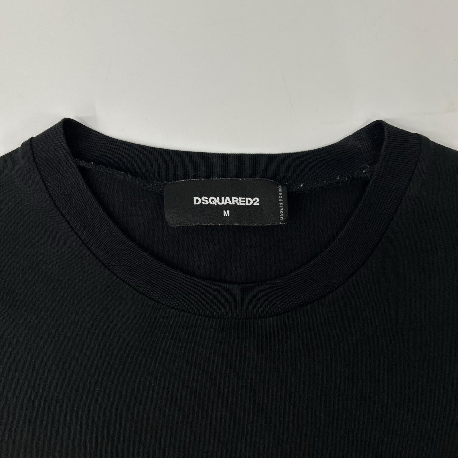 DSQUARED2 ディースクエアード 22SS S74GD0705 ブラック ロゴ 半袖Tシャツ トップス