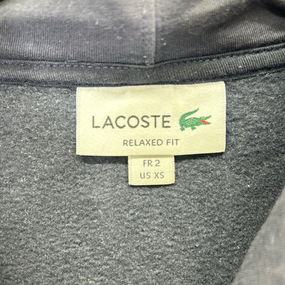 Lacoste ラコステ ネイビー オーバーサイズワニロゴステッチスウェットフーディー トップス