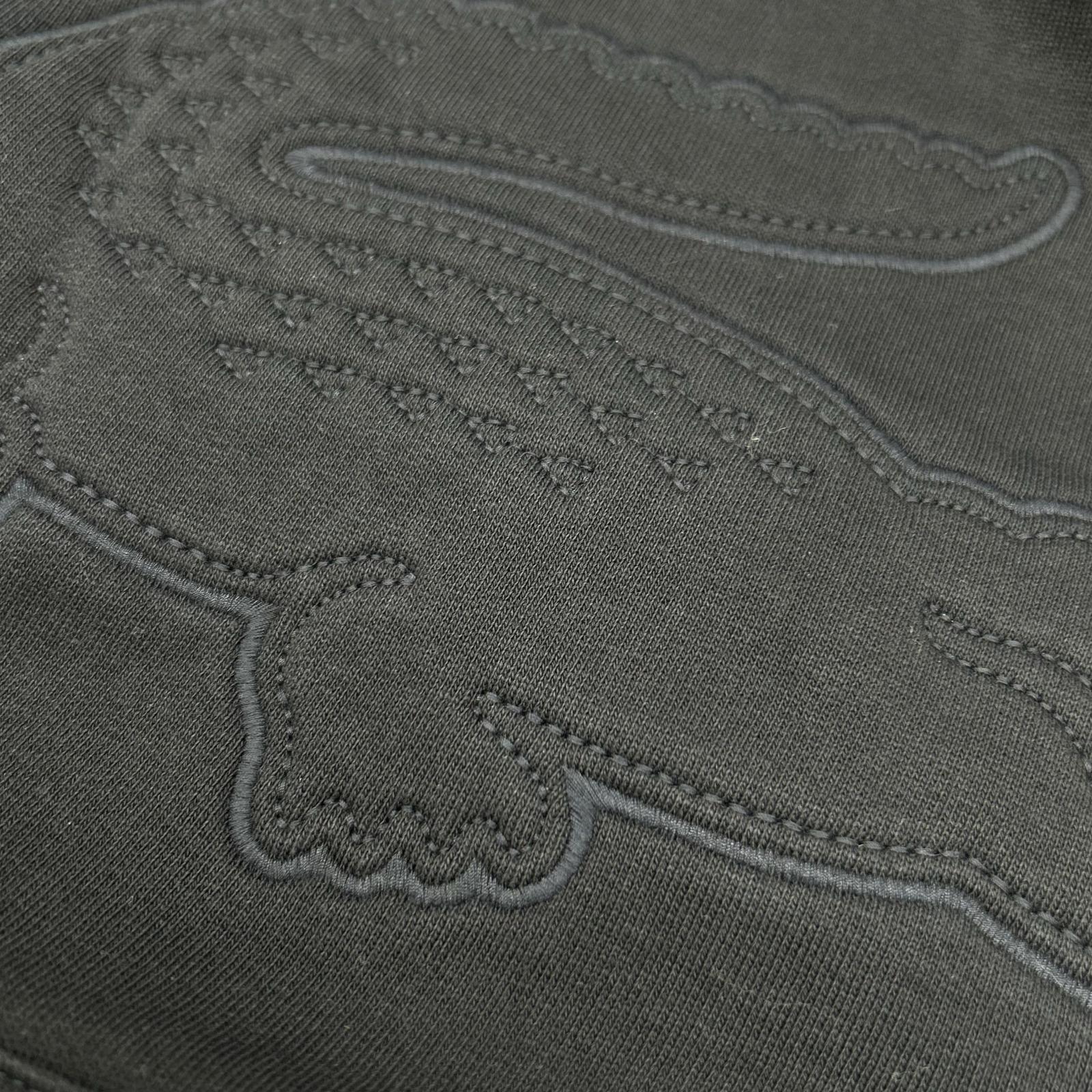 Lacoste ラコステ ネイビー オーバーサイズワニロゴステッチスウェットフーディー トップス