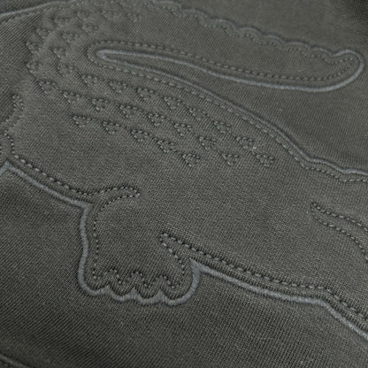 Lacoste ラコステ ネイビー オーバーサイズワニロゴステッチスウェットフーディー トップス