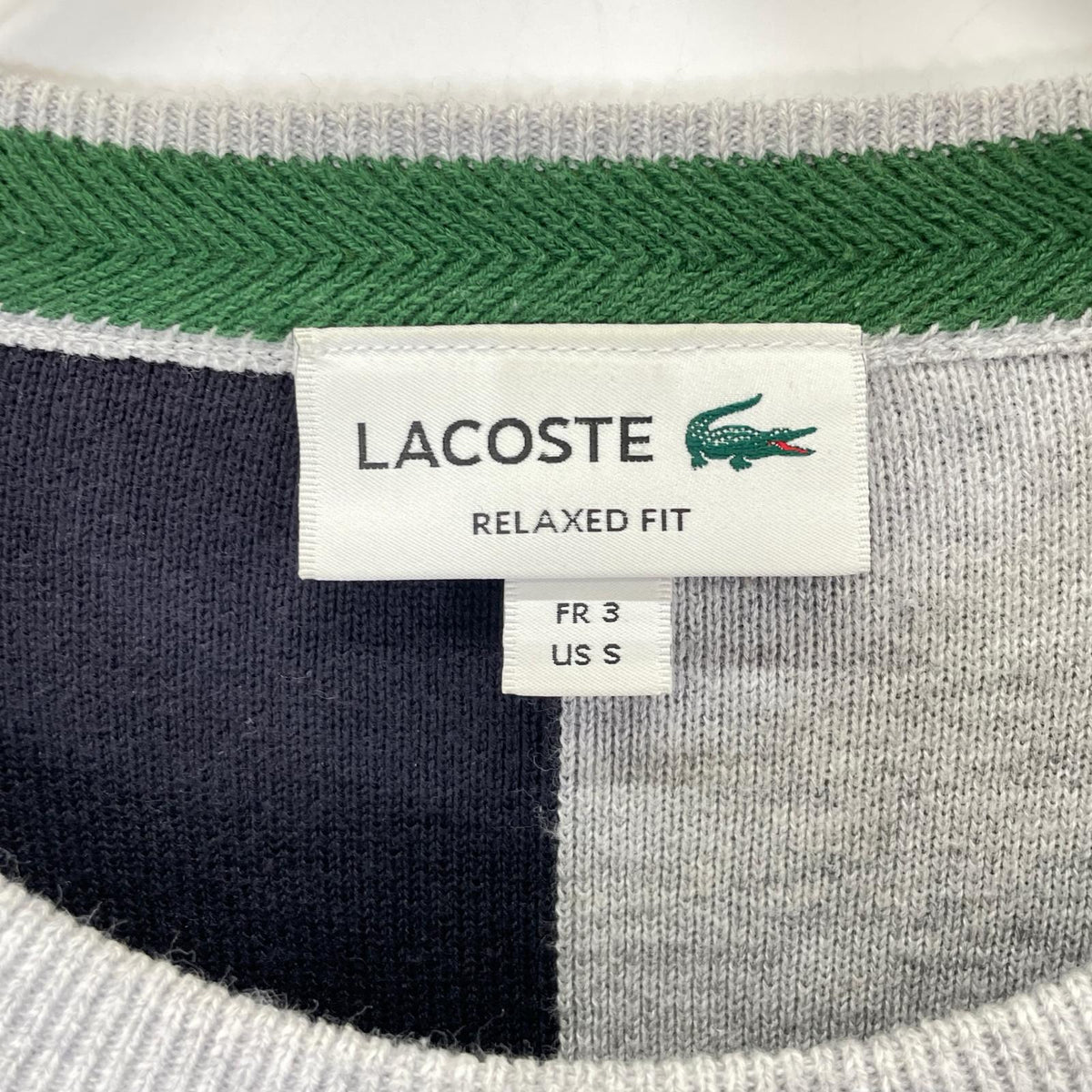 Lacoste ラコステ AH1999 バーチカルカラーブロッキングニットセーター トップス