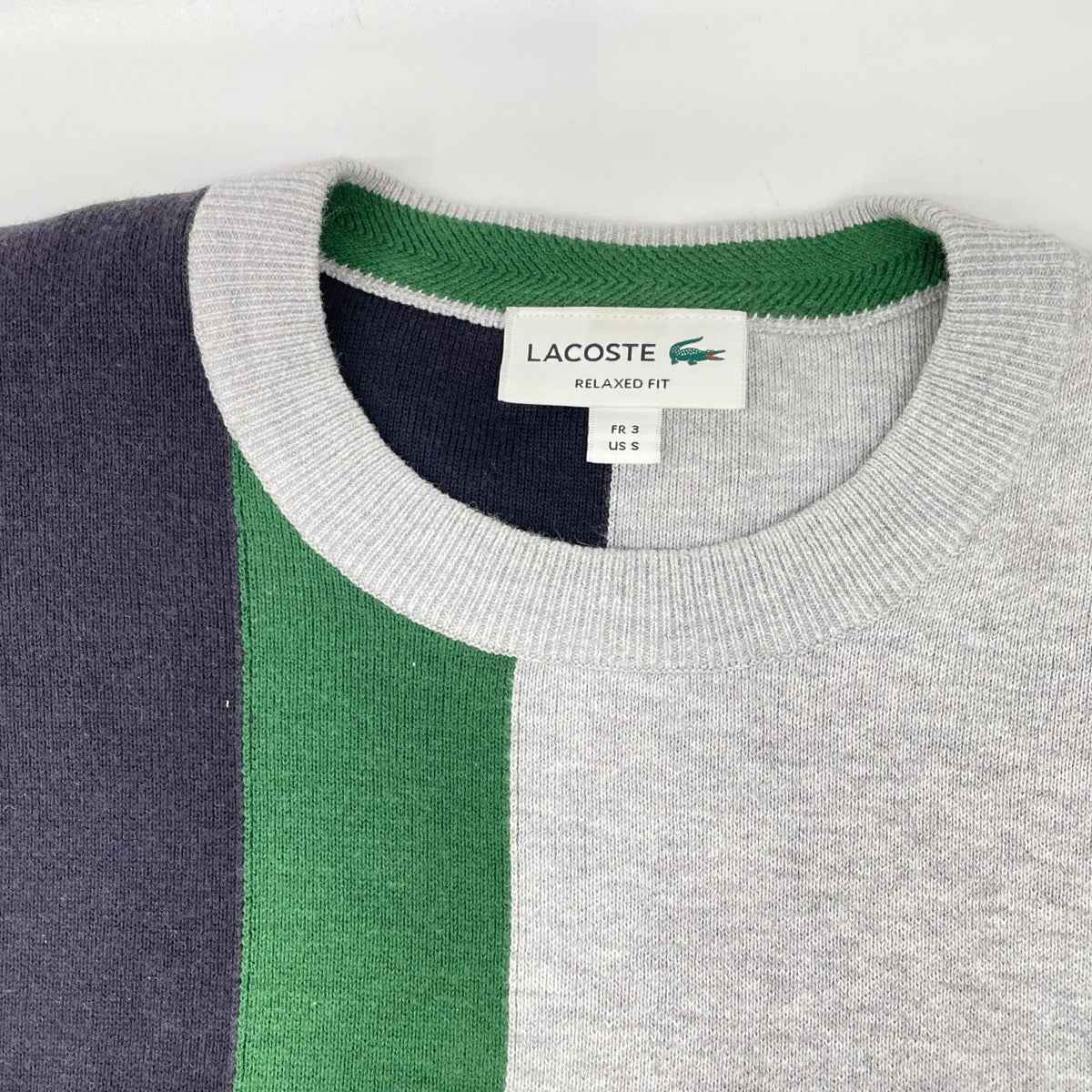 Lacoste ラコステ AH1999 バーチカルカラーブロッキングニットセーター トップス