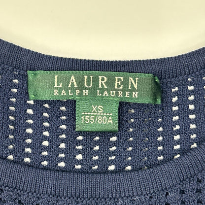 LAUREN RALPH LAUREN ローレン ラルフローレン ネイビー レーヨン メッシュワンピース ワンピース