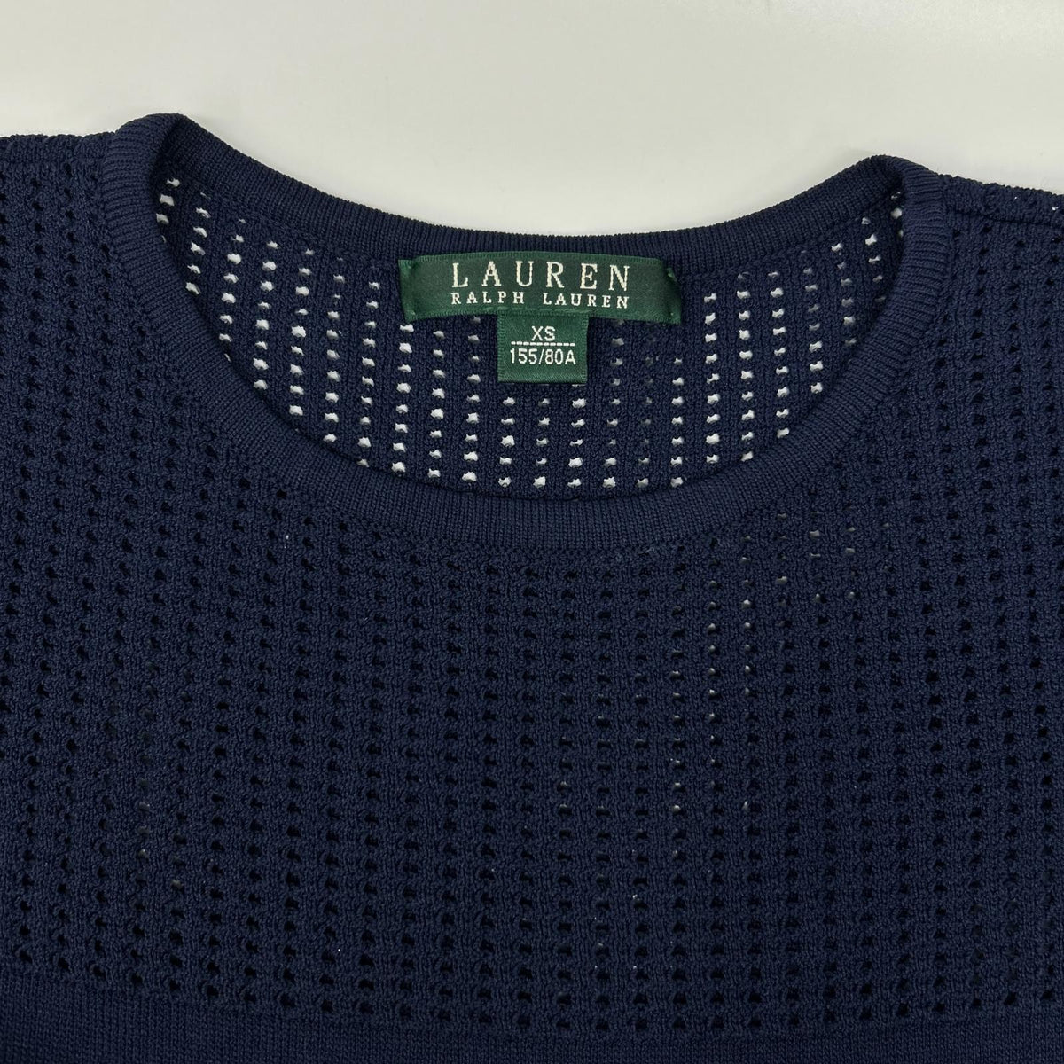 LAUREN RALPH LAUREN ローレン ラルフローレン ネイビー レーヨン メッシュワンピース ワンピース