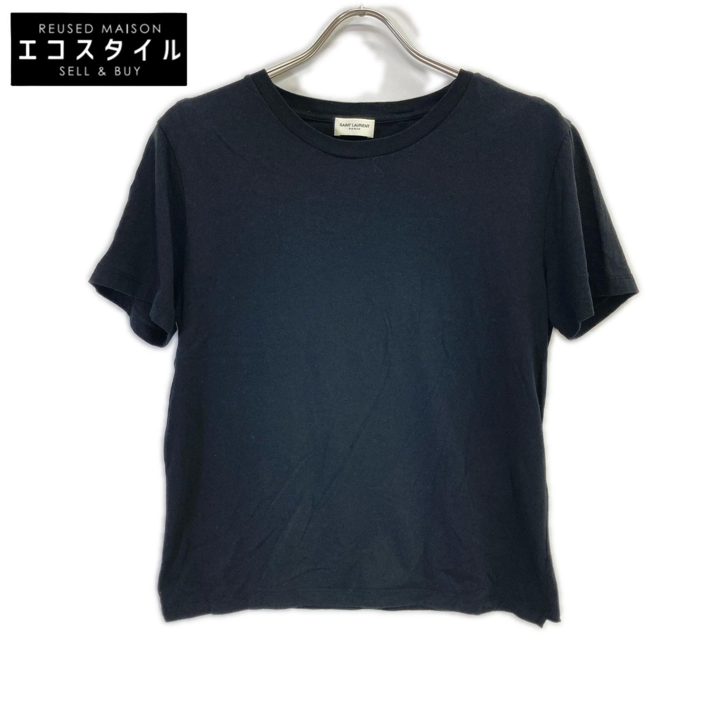 SAINT LAURENT PARIS サンローランパリ 554298 ブラック 半袖無地Tシャツ トップス