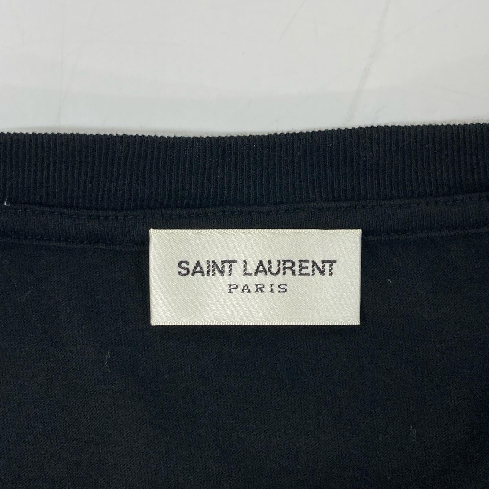 SAINT LAURENT PARIS サンローランパリ 554298 ブラック 半袖無地Tシャツ トップス