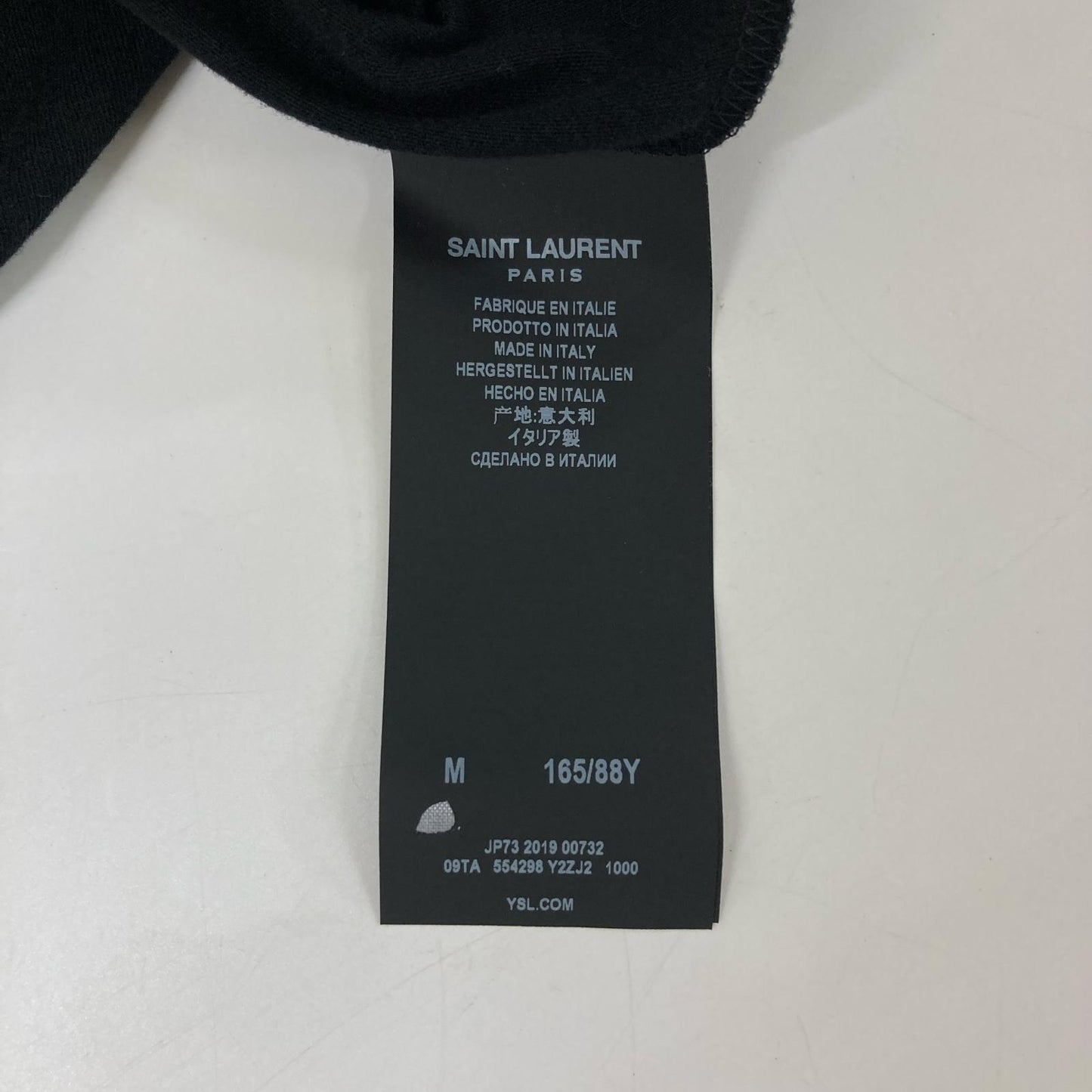 SAINT LAURENT PARIS サンローランパリ 554298 ブラック 半袖無地Tシャツ トップス