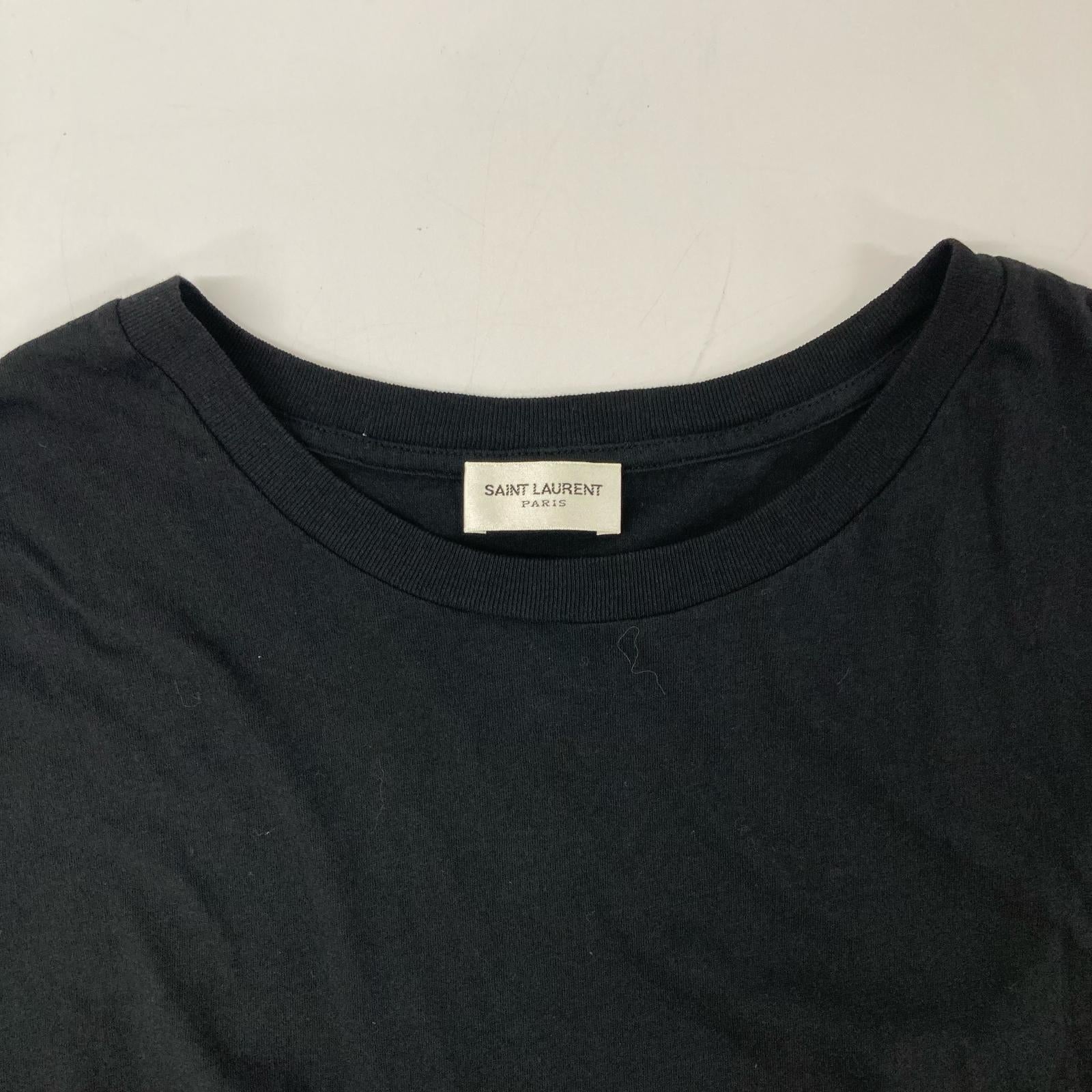 SAINT LAURENT PARIS サンローランパリ 554298 ブラック 半袖無地Tシャツ トップス