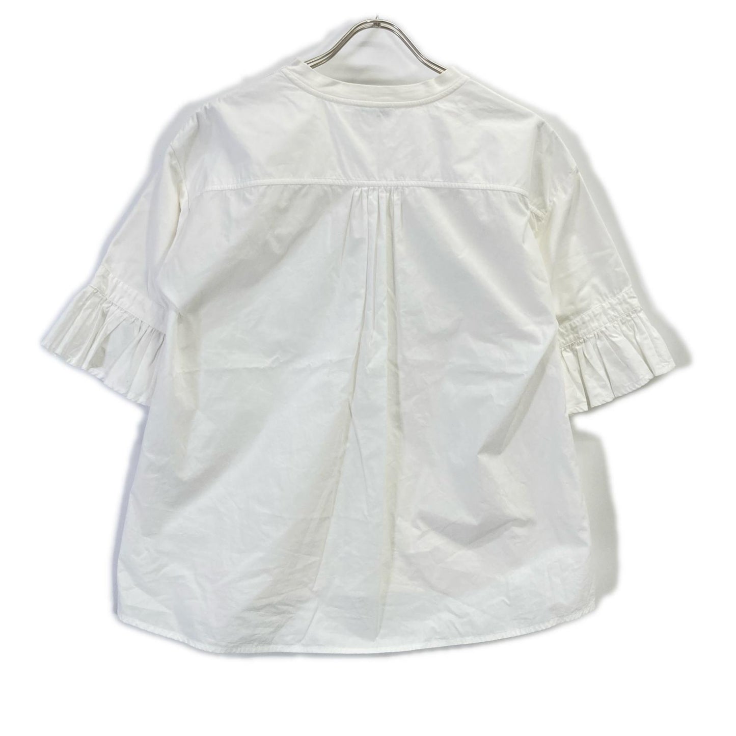 MONCLER モンクレール MAGLIA GIROCOLLO ホワイト フリル 切替Tシャツ トップス