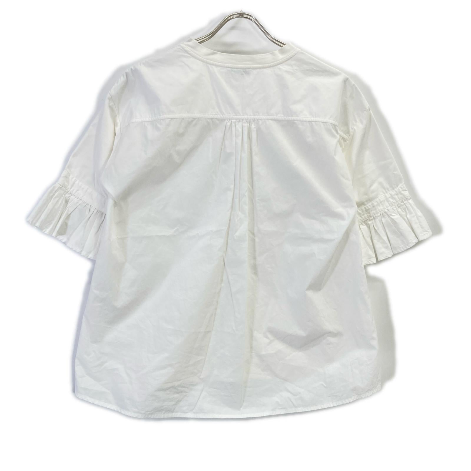 MONCLER モンクレール MAGLIA GIROCOLLO ホワイト フリル 切替Tシャツ トップス