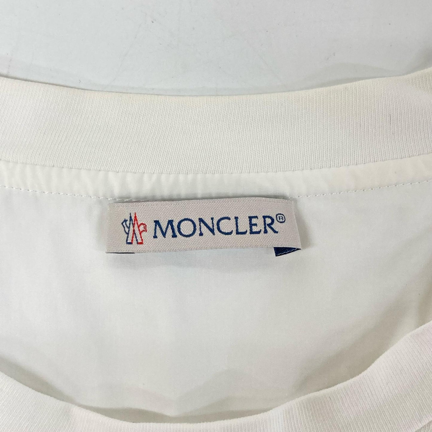MONCLER モンクレール MAGLIA GIROCOLLO ホワイト フリル 切替Tシャツ トップス