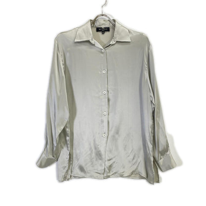 ETRO エトロ グレー 長袖シルク100 ボックスカット シャツ トップス