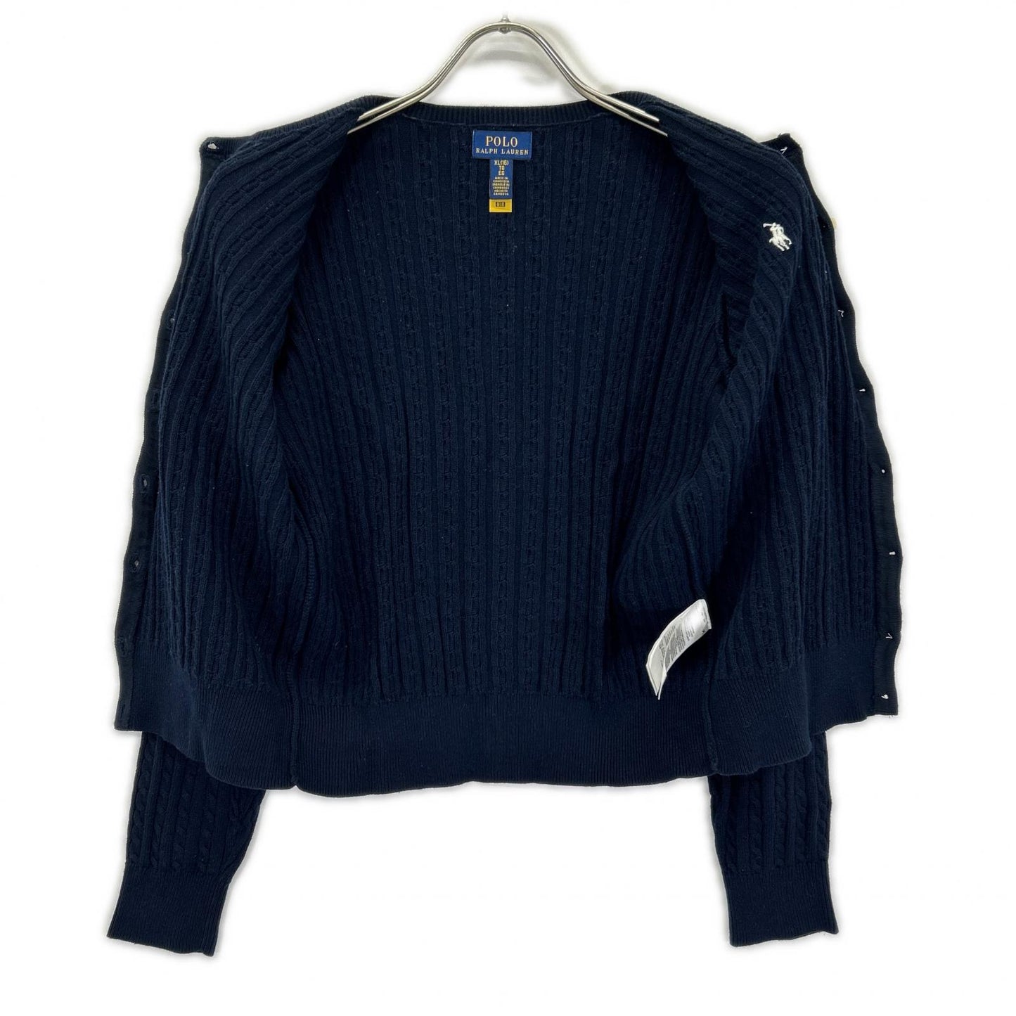POLObyRalphLauren ポロラルフローレン ネイビー ミニケーブル コットン カーディガン ポニー刺繍 トップス