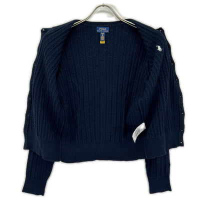POLObyRalphLauren ポロラルフローレン ネイビー ミニケーブル コットン カーディガン ポニー刺繍 トップス