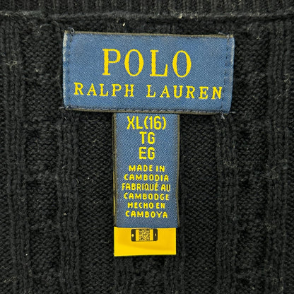 POLObyRalphLauren ポロラルフローレン ネイビー ミニケーブル コットン カーディガン ポニー刺繍 トップス