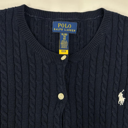 POLObyRalphLauren ポロラルフローレン ネイビー ミニケーブル コットン カーディガン ポニー刺繍 トップス