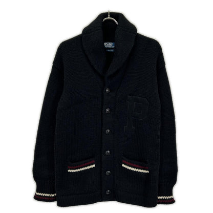 POLObyRalphLauren ポロラルフローレン 90s オールブラック ショールカラー ニット トップス